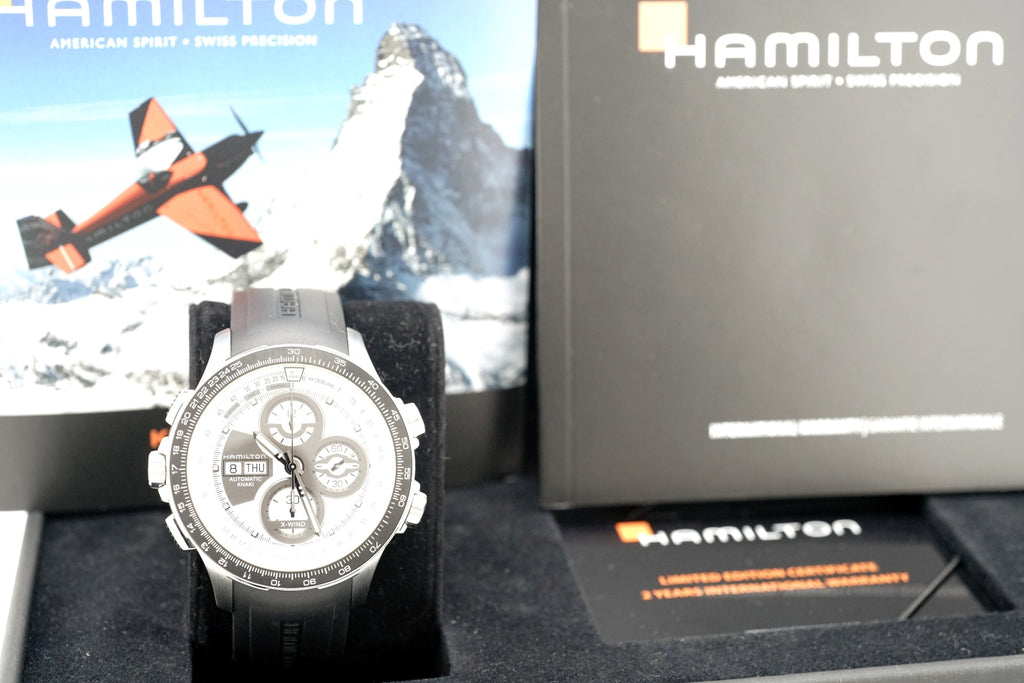 ハミルトン 世界限定1999本 カーキ X-WIND クロノグラフ H77726351 自動巻 2018年購入 USED Hamilton