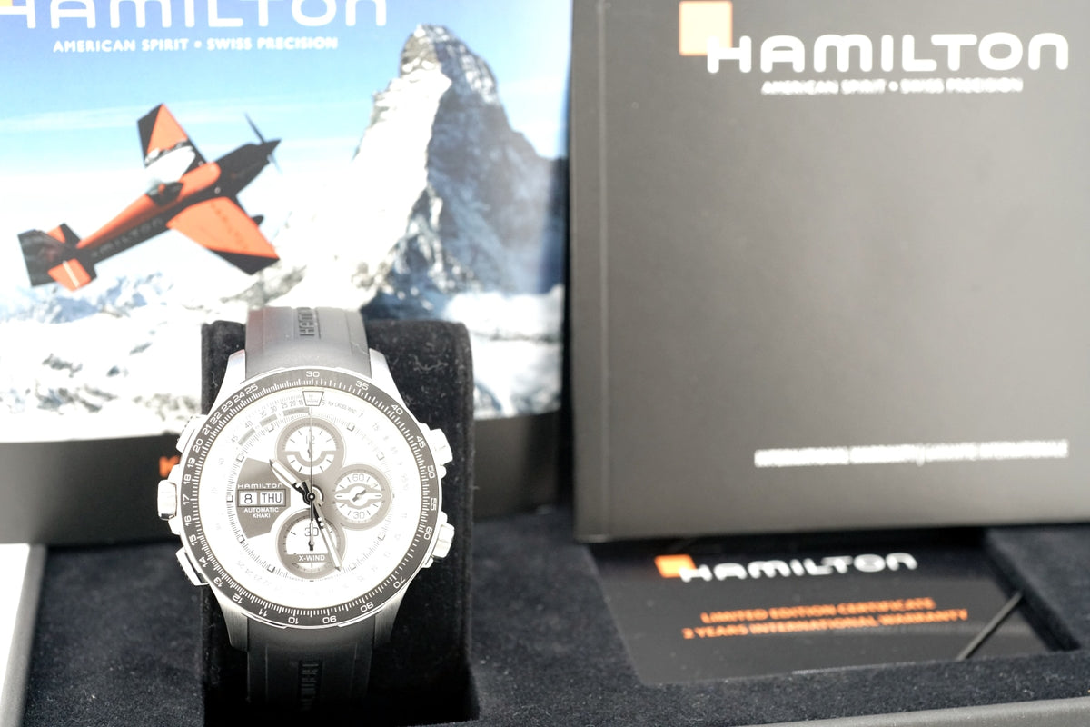 ハミルトン 世界限定1999本 カーキ X-WIND クロノグラフ H77726351 自動巻 2018年購入 USED Hamilton