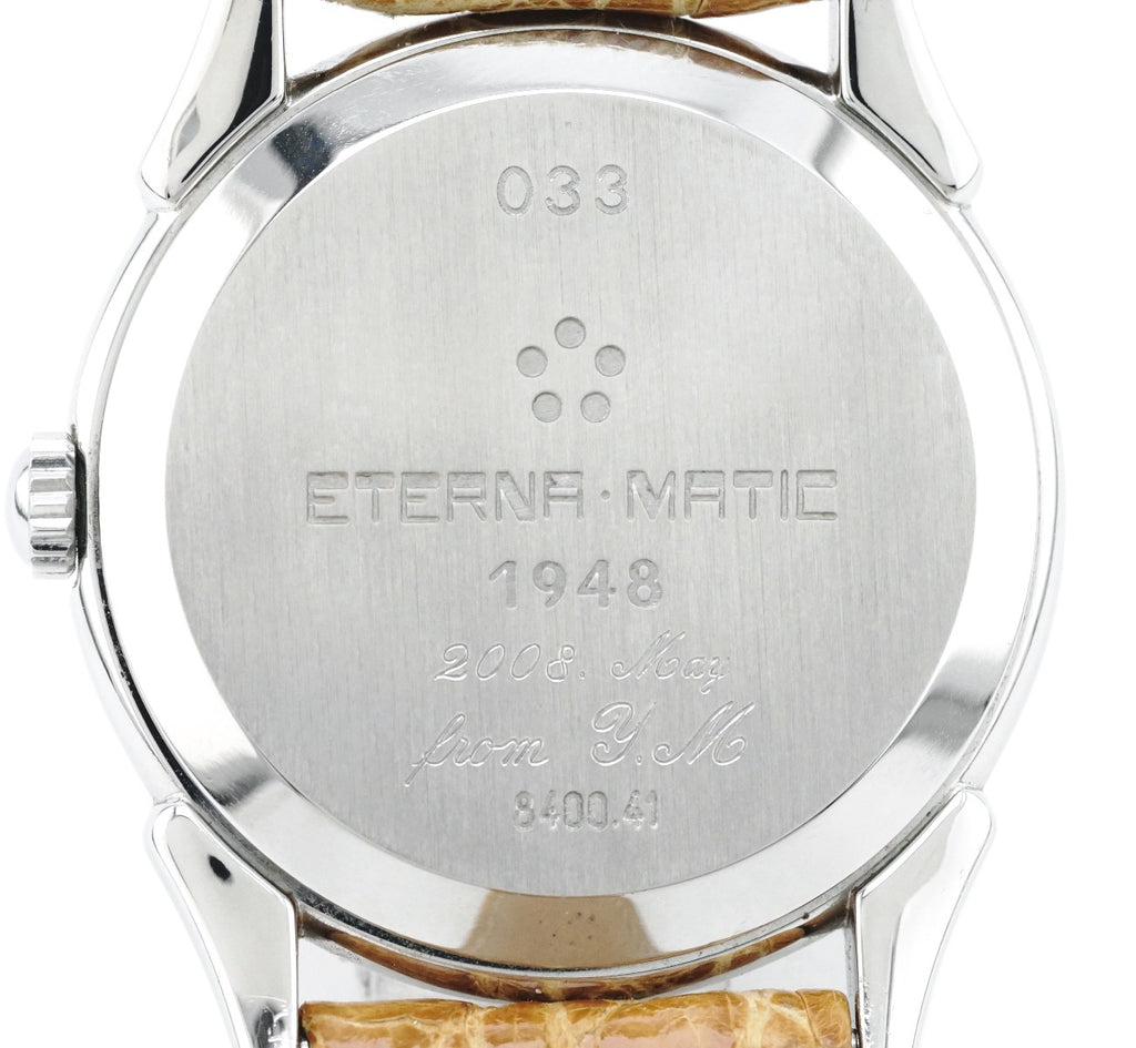 Eterna-Matic Limited Edition 8400.41 Caseback with aftermarket engraving Cal. 2892A2 Automatic 2000s USED