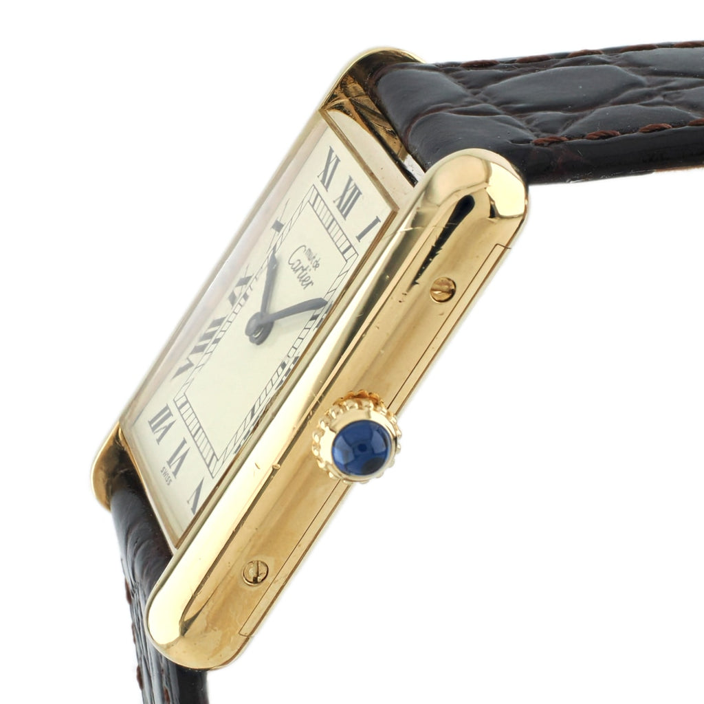 Cartier Must Tank LM, manual-wind, with international lifetime guarantee, factory serviced, purchased in 1983.