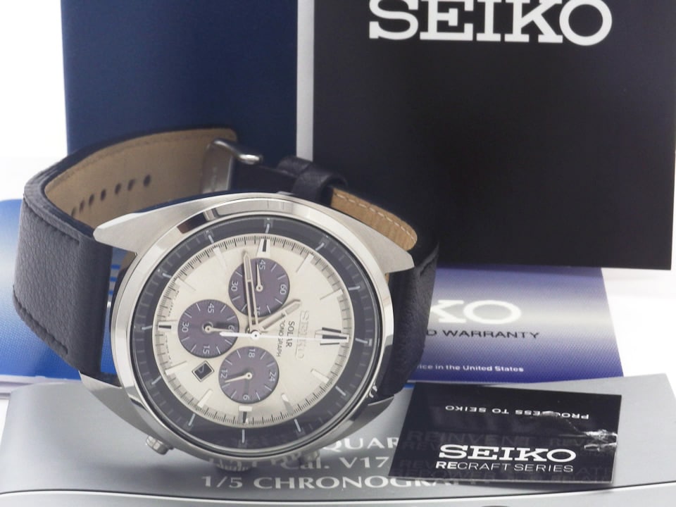 【美品】セイコー ソーラー クロノグラフ SSC569 V175-0DW0 逆輸入モデル USED Seiko