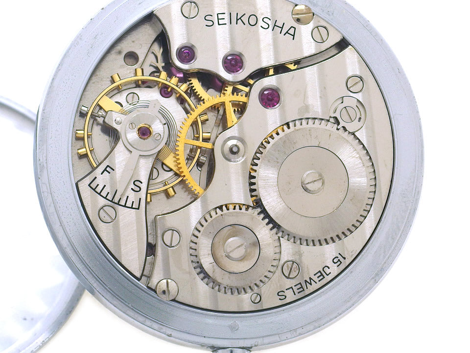 セイコー プレシジョン 懐中時計 青針 15石手巻 OH済 昭和42年製 Seiko