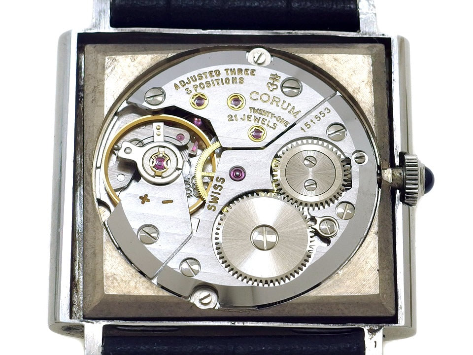 コルム スクエア Ref.57155 21石 Cal.7001 手巻き 純正尾錠付 OH済 1970年代