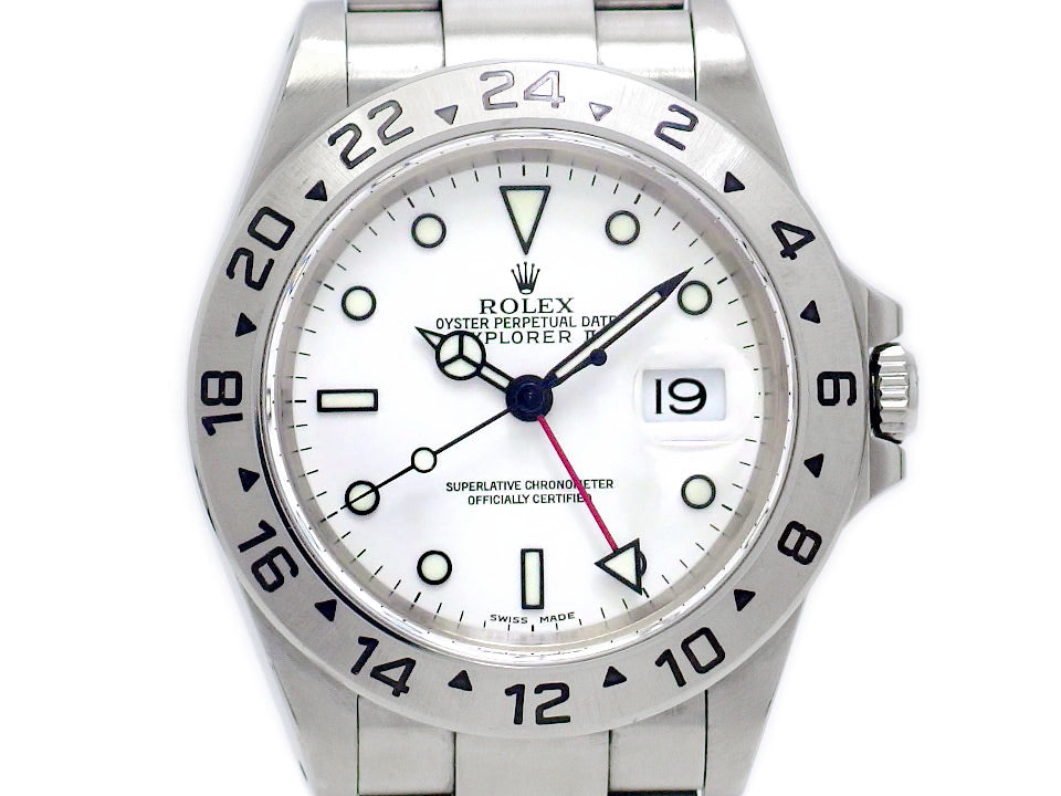 ロレックス エクスプローラーⅡ Ref.16570 白文字盤 Cal.3185 自動巻 OH済 1999年製 USED Rolex