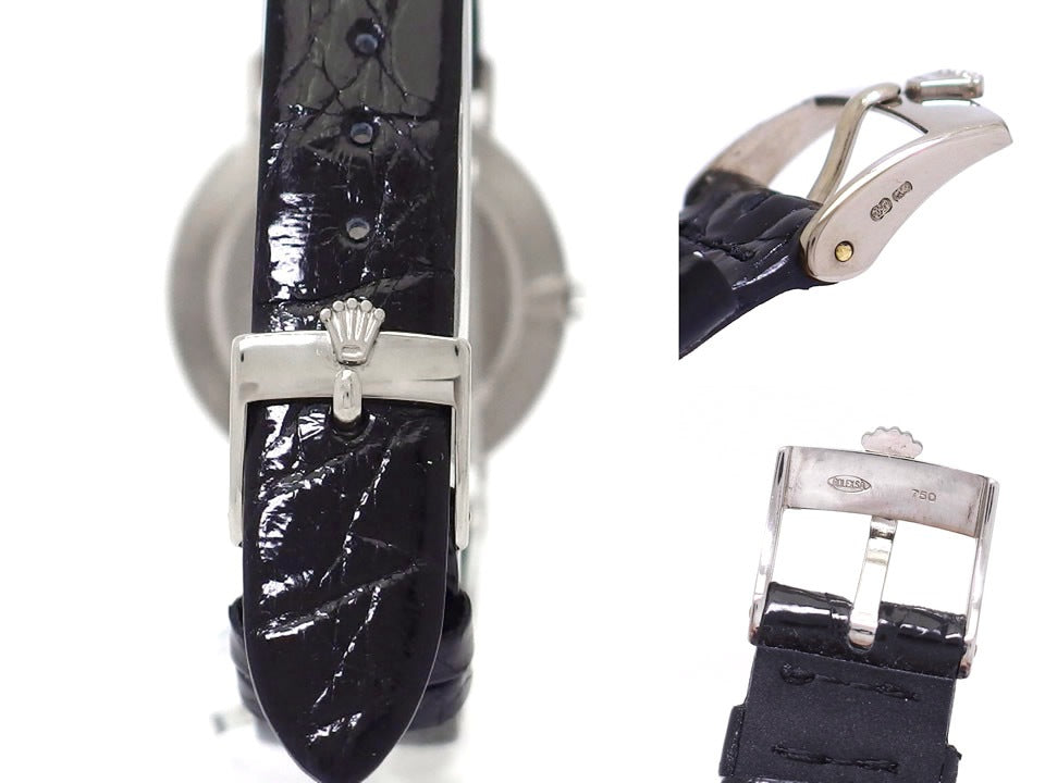 ロレックス チェリーニ メンズ Ref.4112 18金ホワイトゴールド 純正尾錠 Cal.1602 20石 手巻 OH済 1994年製 Rolex