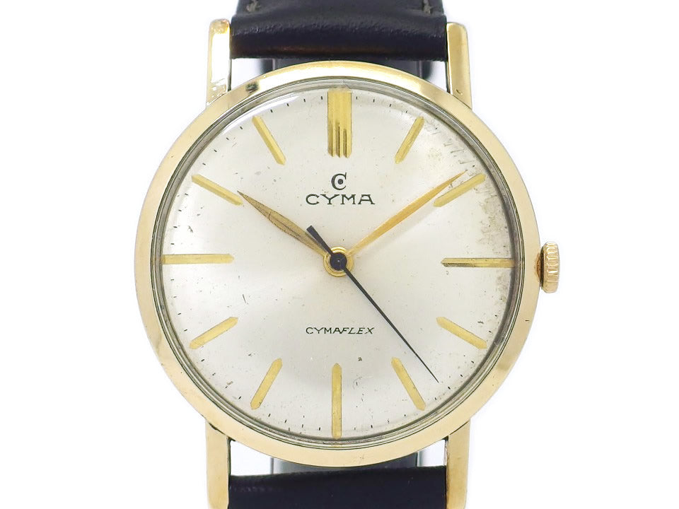シーマ CYMAFLEX 金張りケース 新品風防 Cal.R459 17石 手巻 OH済 1950年代 Cyma