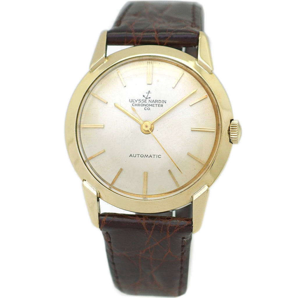 Ulysse Nardin Automatic Chronometer, 14K solid gold, 17 jewels, self-winding, serviced, 1950s