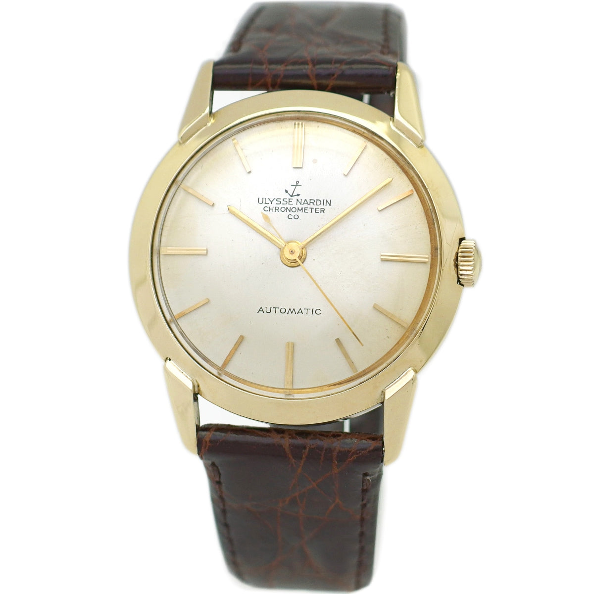 Ulysse Nardin Automatic Chronometer, 14K solid gold, 17 jewels, self-winding, serviced, 1950s