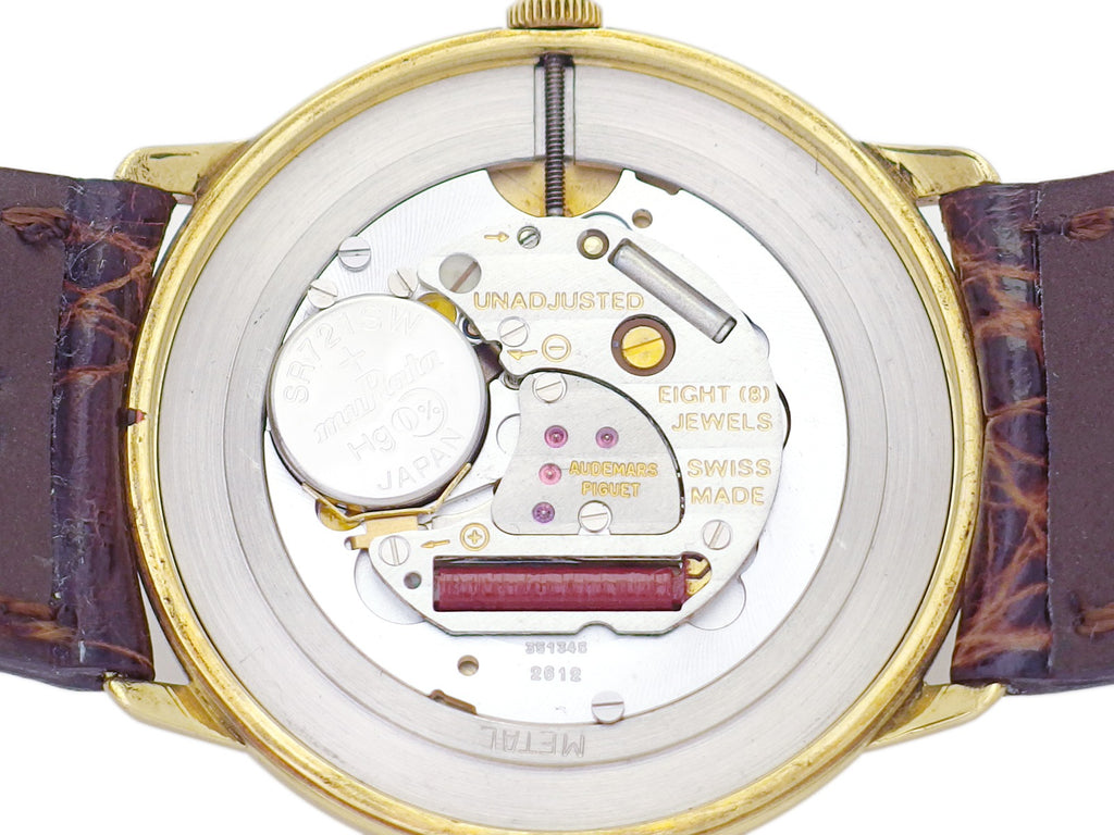 オーデマピゲ 18金無垢 ラウンドケース 31mm 純正金尾錠 Cal.2612 クオーツ メンズ USED Audemars Piguet