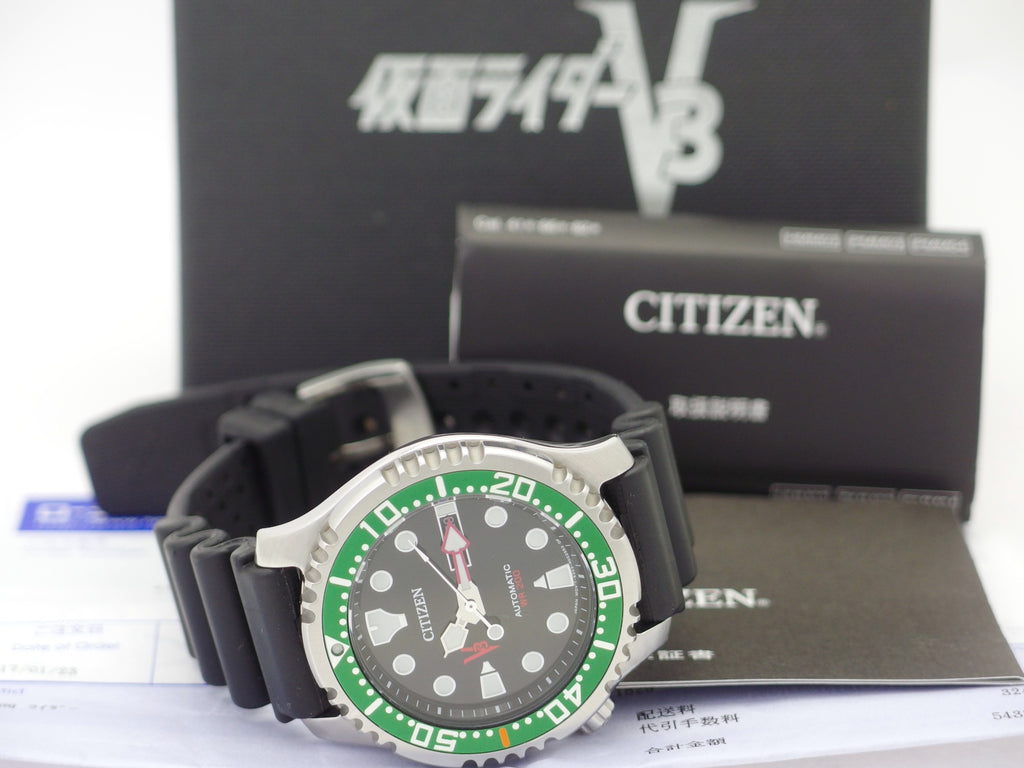 シチズン 仮面ライダー V3 45周年 500本限定 8203-R008471 自動巻 2017年購入 USED