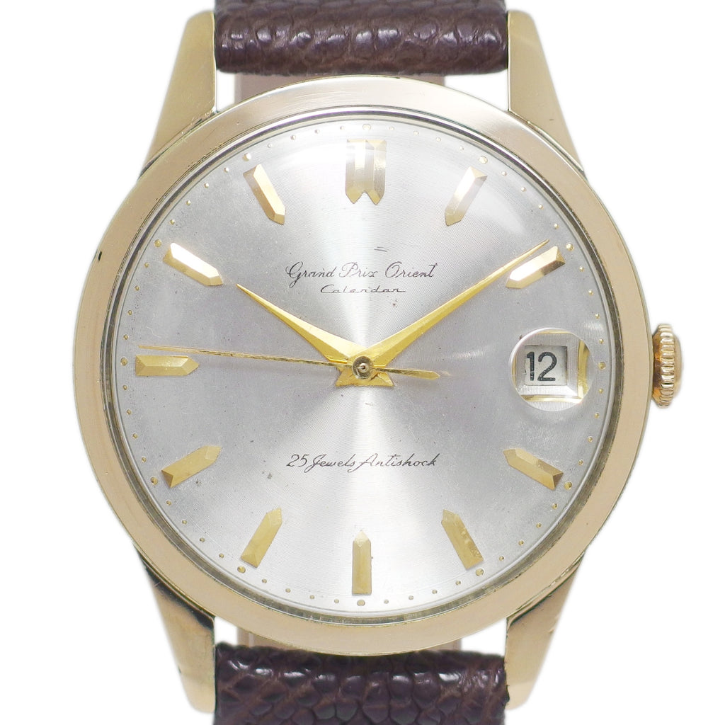 Grand Prix Orient Calendar S84063, 14K Gold Filled, 35.2mm, 25 Jewels, Manual Winding, Overhauled, Circa 1961