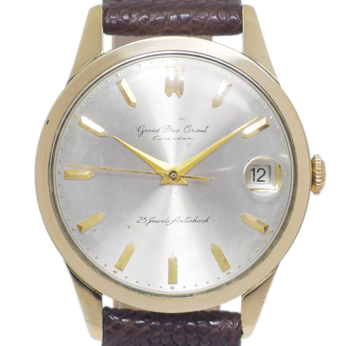 Grand Prix Orient Calendar S84063, 14K Gold Filled, 35.2mm, 25 Jewels, Manual Winding, Overhauled, Circa 1961