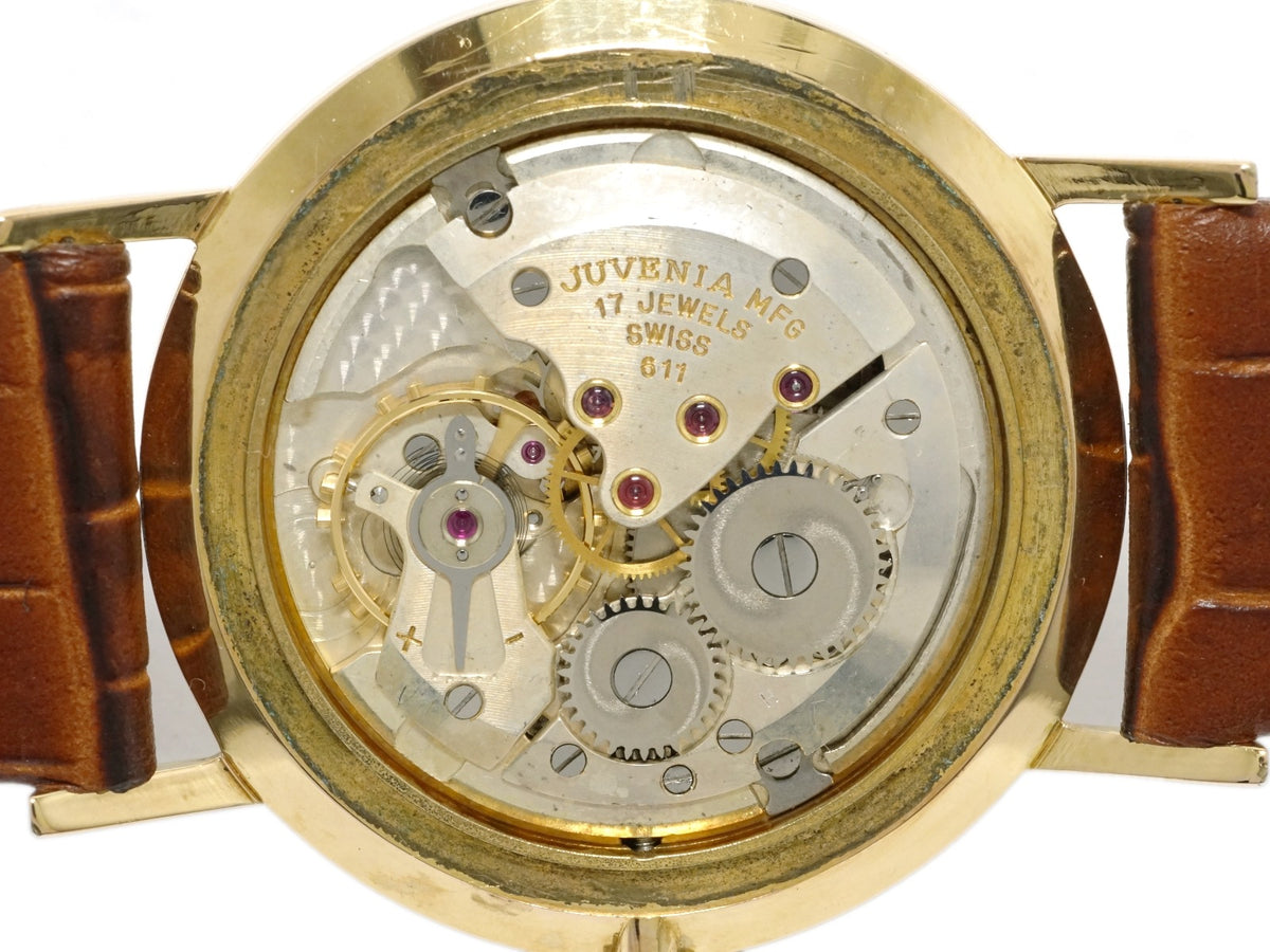 ジュべニア ラウンドケース 金メッキ 新品風防 Cal.611 17石 手巻 OH済 1960年代 JUVENIA
