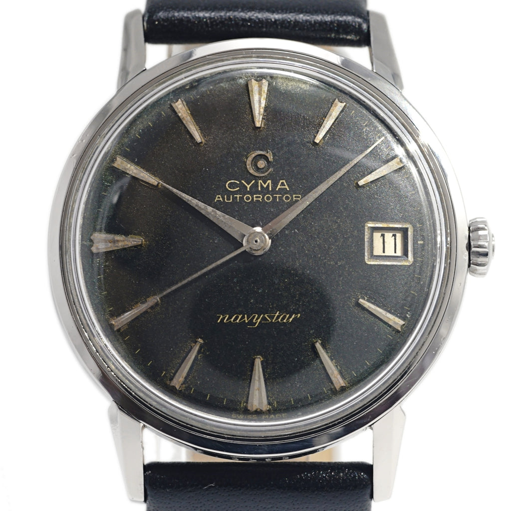 シーマ Navystar 255 スイス製 ブラック文字盤 Cal.R485 自動巻 OH済 1960年代 Cyma