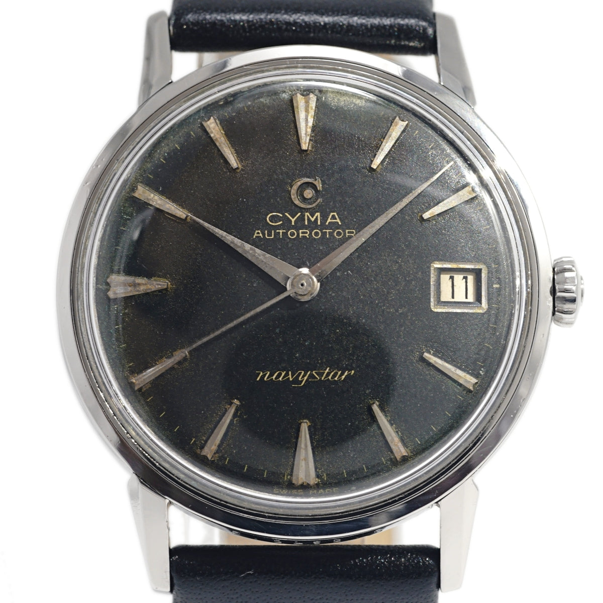 シーマ Navystar 255 スイス製 ブラック文字盤 Cal.R485 自動巻 OH済 1960年代 Cyma
