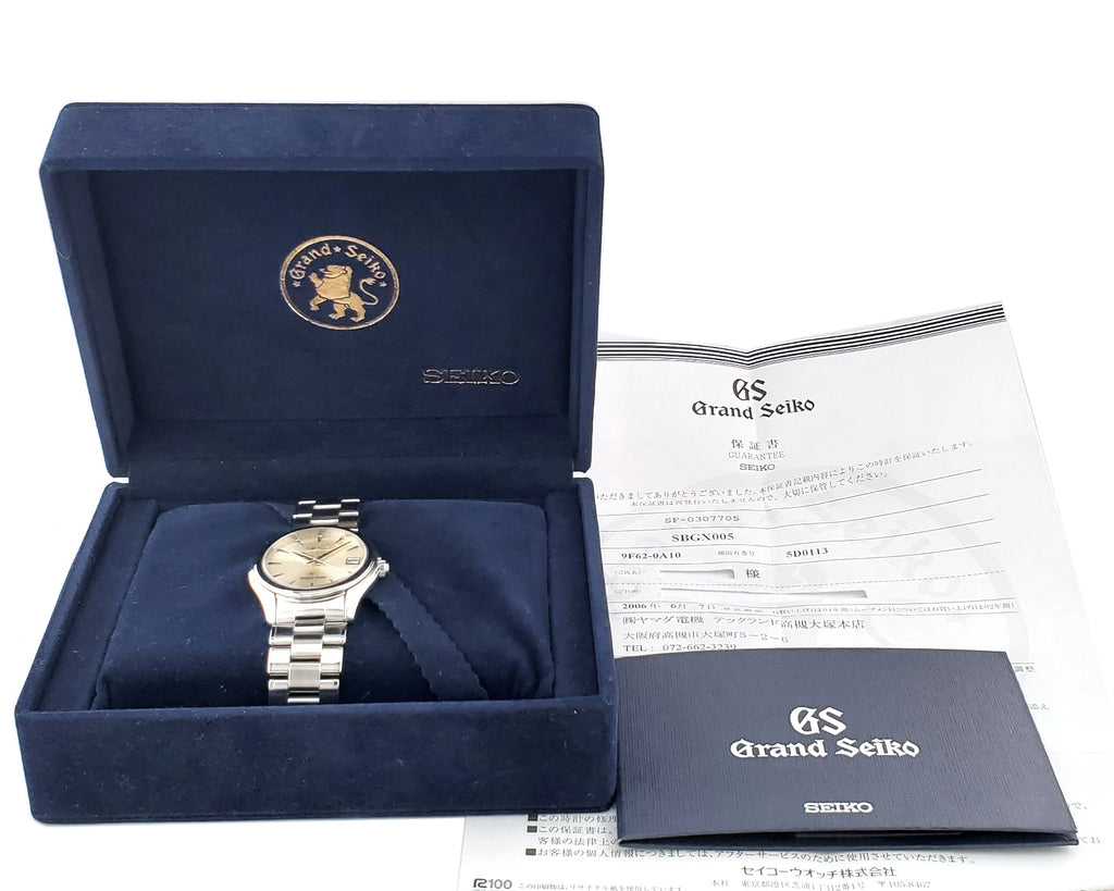 グランドセイコー SBGX005 9F62-0A10 箱・保証書付き GS純正ブレスレット クオーツ 2005年製 USED GrandSeiko