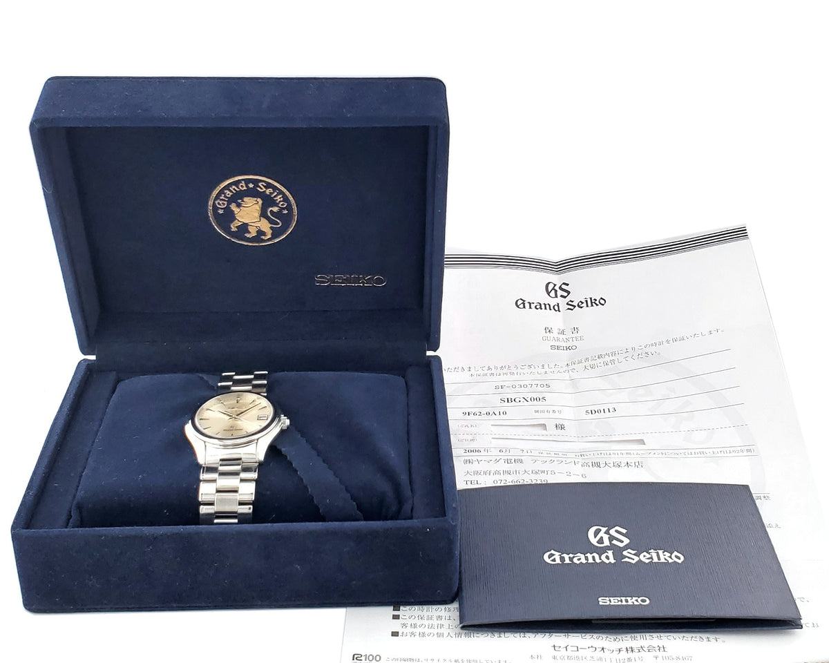 グランドセイコー SBGX005 9F62-0A10 箱・保証書付き GS純正ブレスレット クオーツ 2005年製 USED GrandSeiko