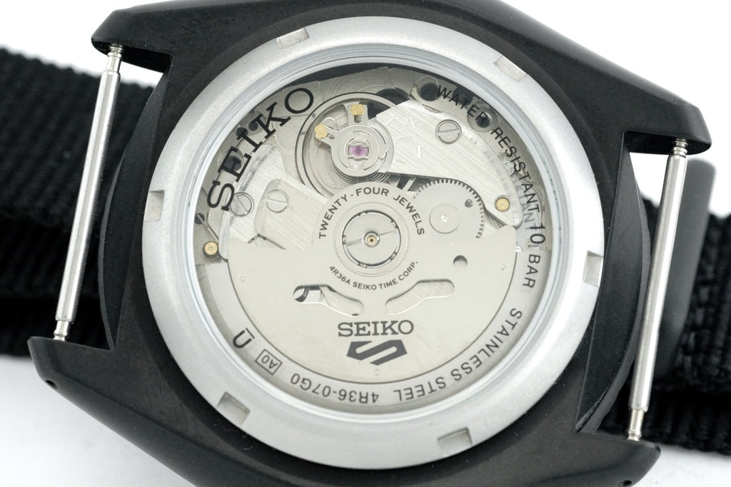 セイコー ５スポーツ オートマチック SRPD81 ブラック×ブルー 逆輸入 4R36-07G0 自動巻 USED Seiko
