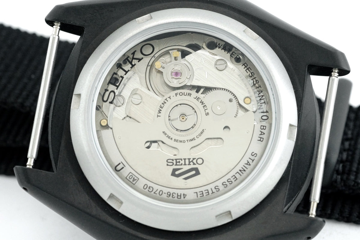 セイコー ５スポーツ オートマチック SRPD81 ブラック×ブルー 逆輸入 4R36-07G0 自動巻 USED Seiko