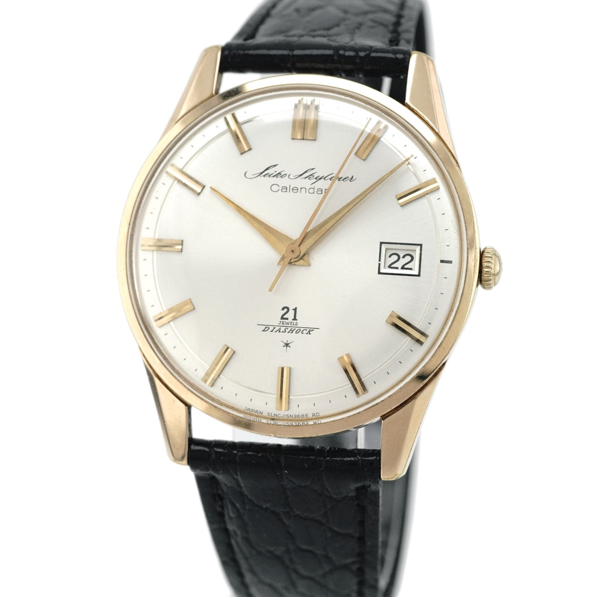 セイコー スカイライナーカレンダー J15019 金メッキ Cal.956 21石 手巻 OH済 昭和38年/1963年製 Seiko