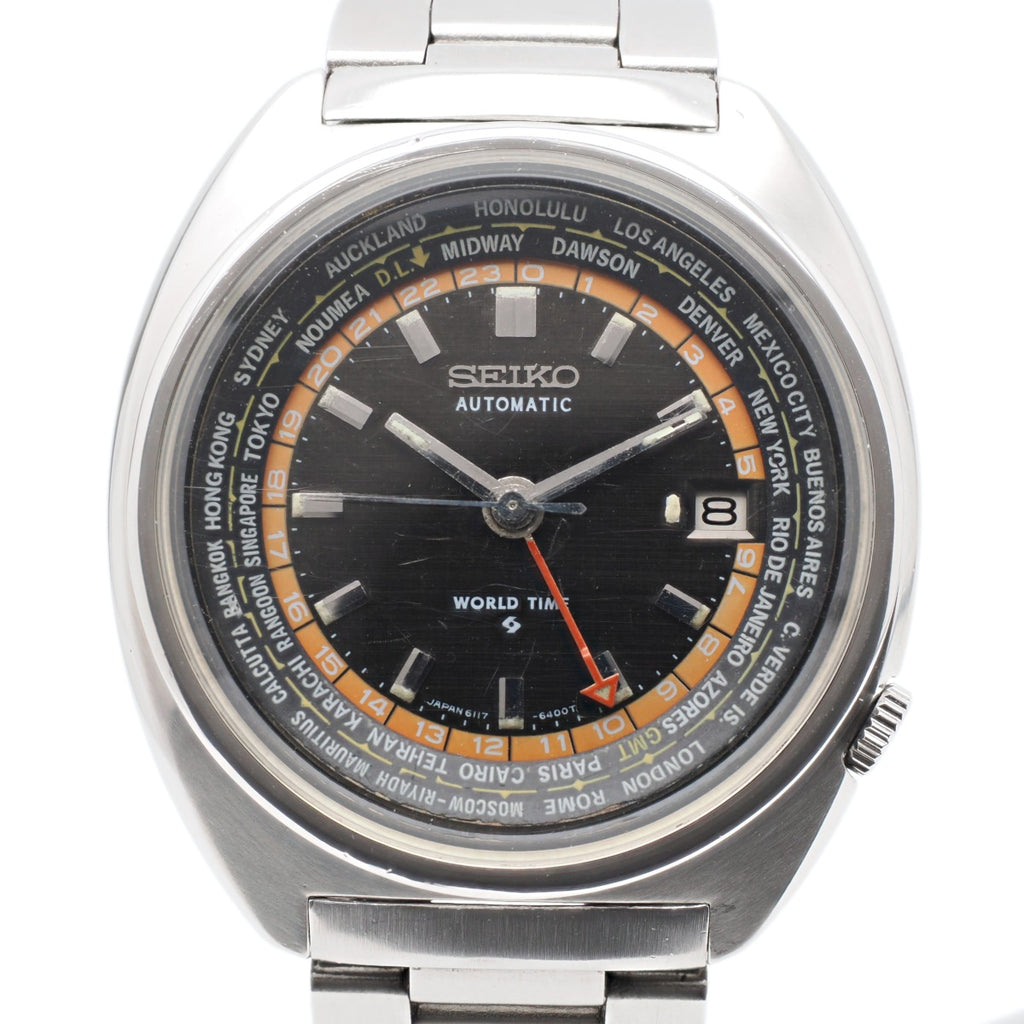 セイコー ワールドタイム 6117-6400 後付け純正ブレス 自動巻 OH済 昭和49年/1974年製