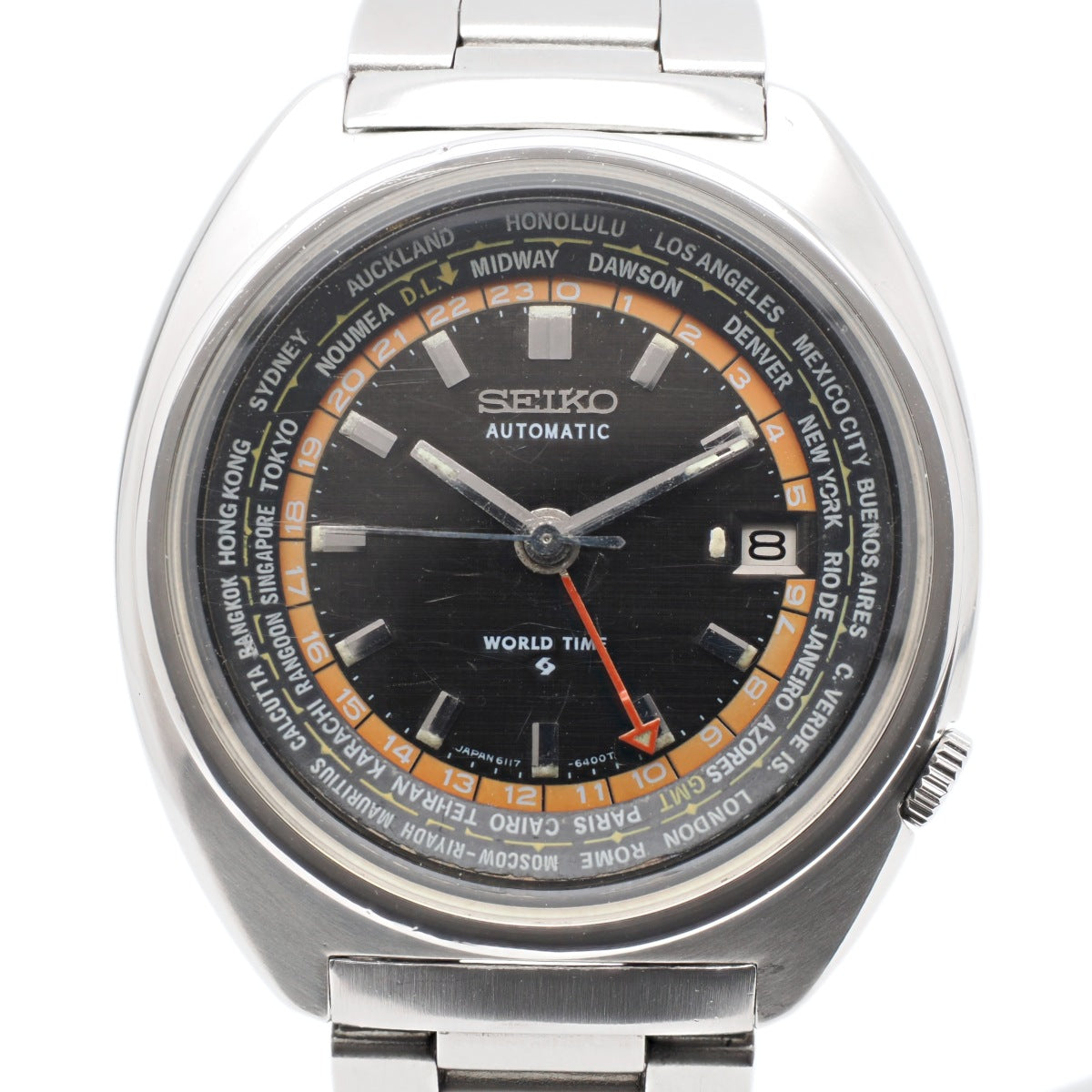 セイコー ワールドタイム 6117-6400 後付け純正ブレス 自動巻 OH済 昭和49年/1974年製