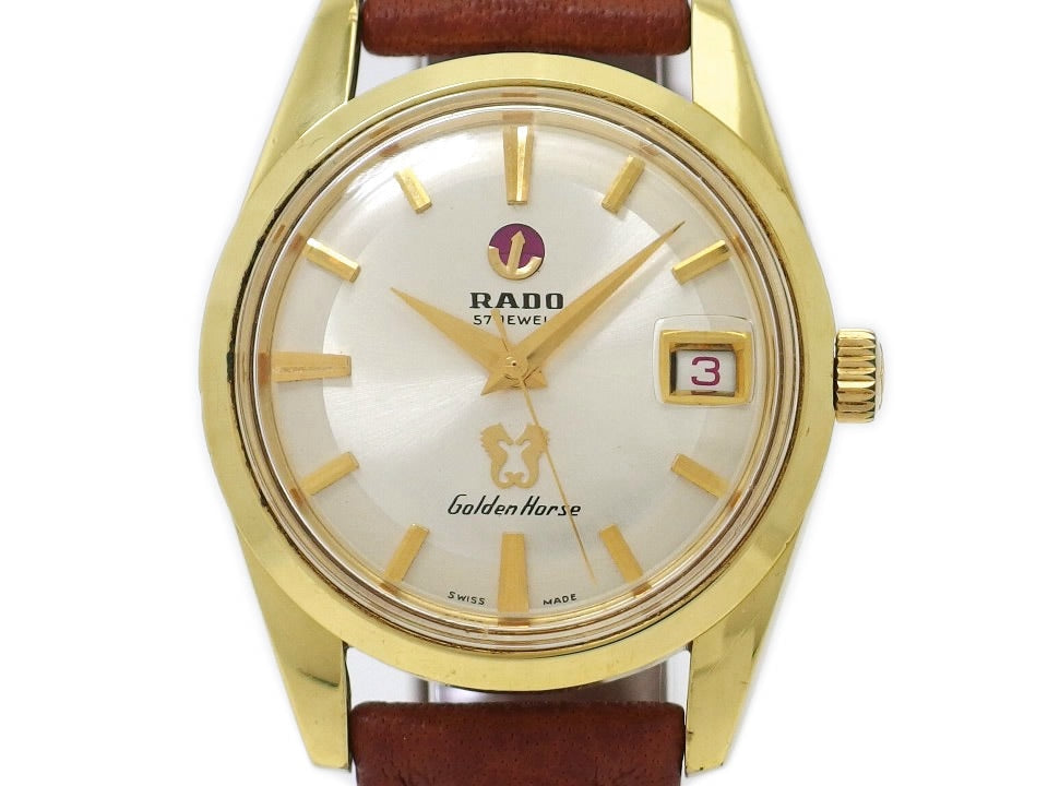 ラドー ゴールデンホース 57石 Ref.11674 金メッキ Cal.AS1789 自動巻 OH済 1957年頃 Rado
