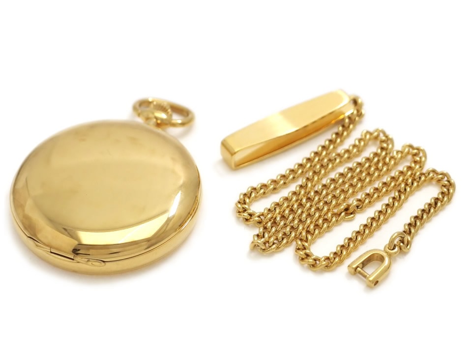 セイコー 懐中時計 7N07-001A 贈 内閣総理大臣 金メッキ ハンターケース 42mm クオーツ USED