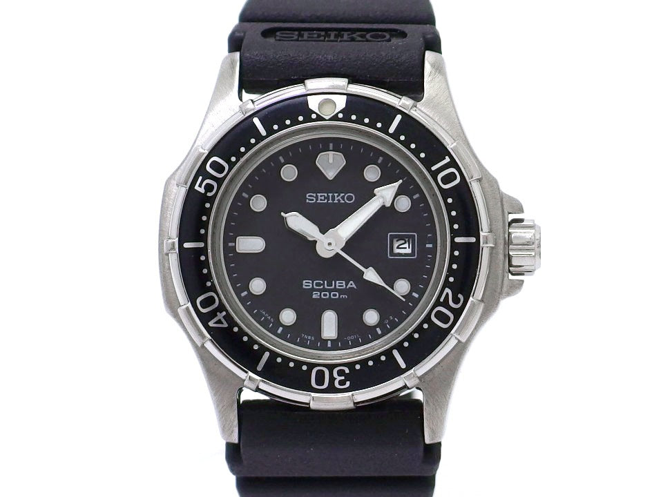 セイコー ダイバー スキューバ 200m レディース 32mm 7N85-001A クオーツ 1991年製 USED Seiko