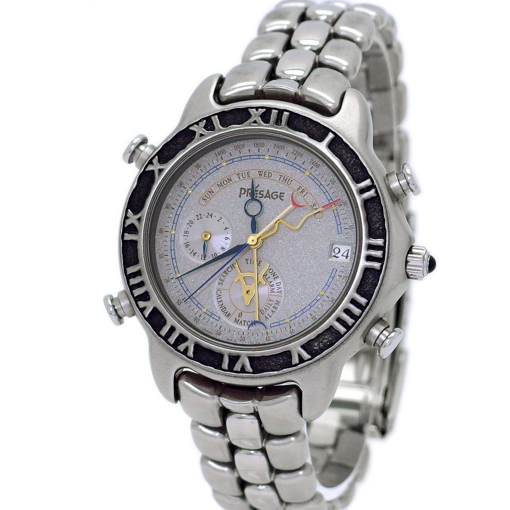 セイコー プレザージュ パーペチュアルカレンダー 6M13-7000 クオーツ 取扱説明書付き USED Seiko