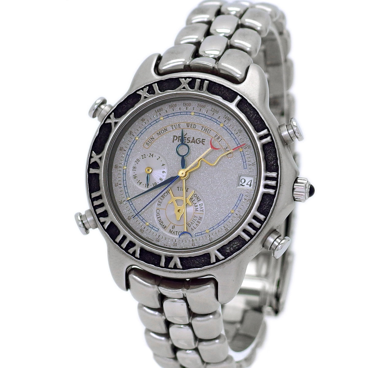 セイコー プレザージュ パーペチュアルカレンダー 6M13-7000 クオーツ 取扱説明書付き USED Seiko