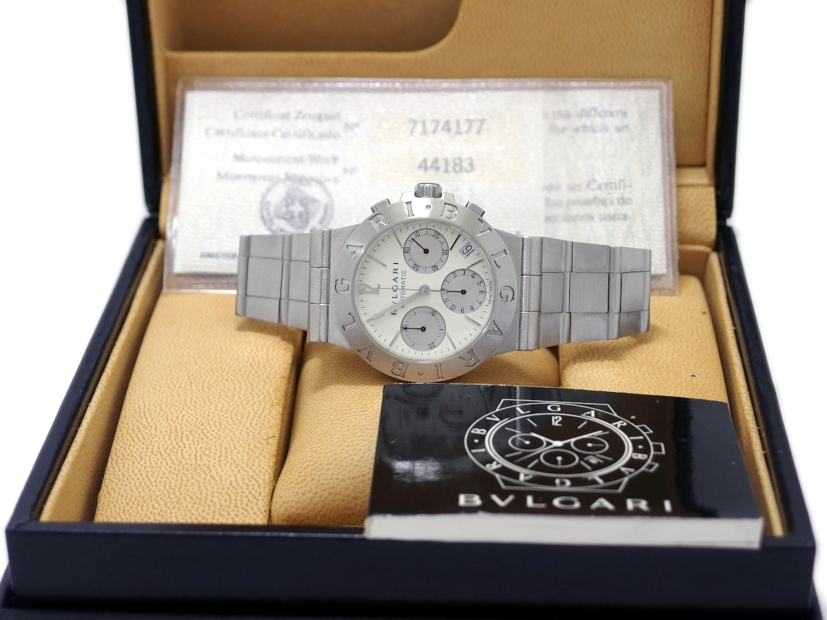 BVLGARI Diagono Sport Chronograph CH35S Stainless Steel Bracelet Automatic, Overhauled, Circa 2000, USED