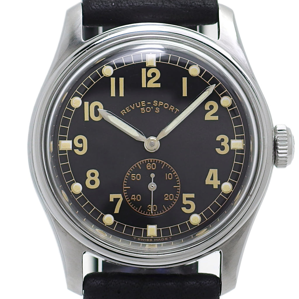 レビュートーメン レビュースポーツ50'S 2110001 33mm 1999本限定復刻版 Cal.MSR K1 手巻 OH済 1990年代 USED