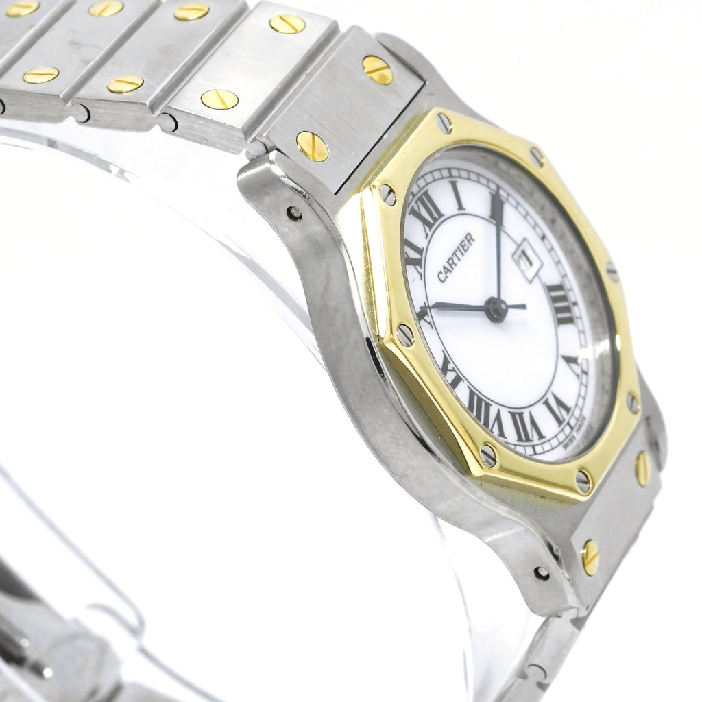 カルティエ サントス オクタゴン LM 30mm Ref.2966 コンビ 自動巻き 国際永久保証書付き コンプリートサービス済 1980年購入品