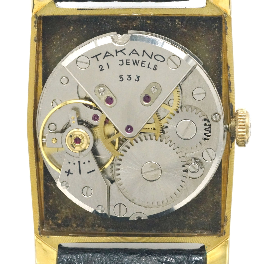 タカノ シャトー スーペリア Ref.30038 スクエアケース 金メッキ 21石 手巻 OH済 1961年発売