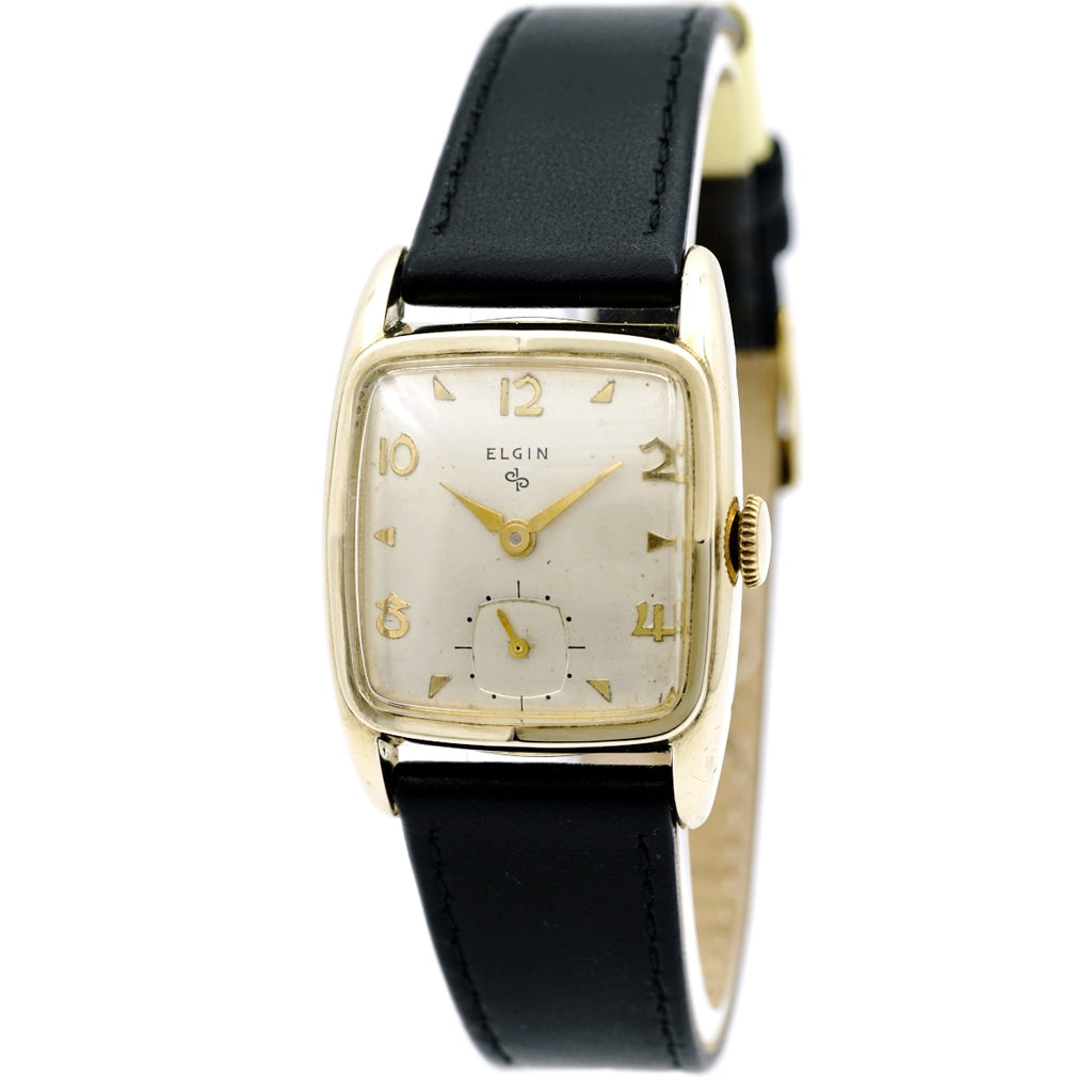 Elgin Ref. 6736, USA-made, gold-plated, domed crystal, Cal. 683, manual wind, O/H, circa 1954