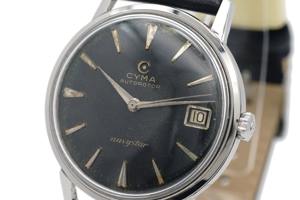 シーマ Navystar 255 スイス製 ブラック文字盤 Cal.R485 自動巻 OH済 1960年代 Cyma