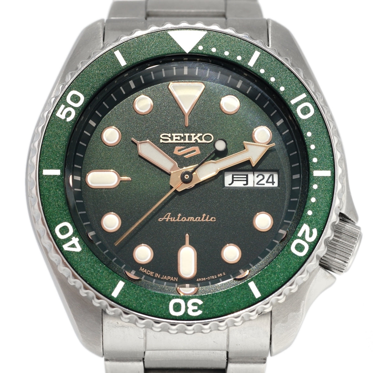 セイコー ５スポーツ メカニカル グリーン文字盤 4R36-07G0 自動巻 現行モデル USED Seiko