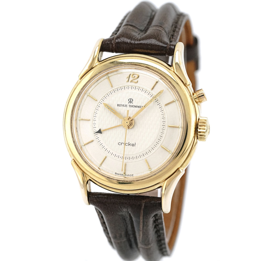 Revue Thommen Cricket 8022001 Gold Plated Alarm Hand-wound Overhauled Circa 1995 USED