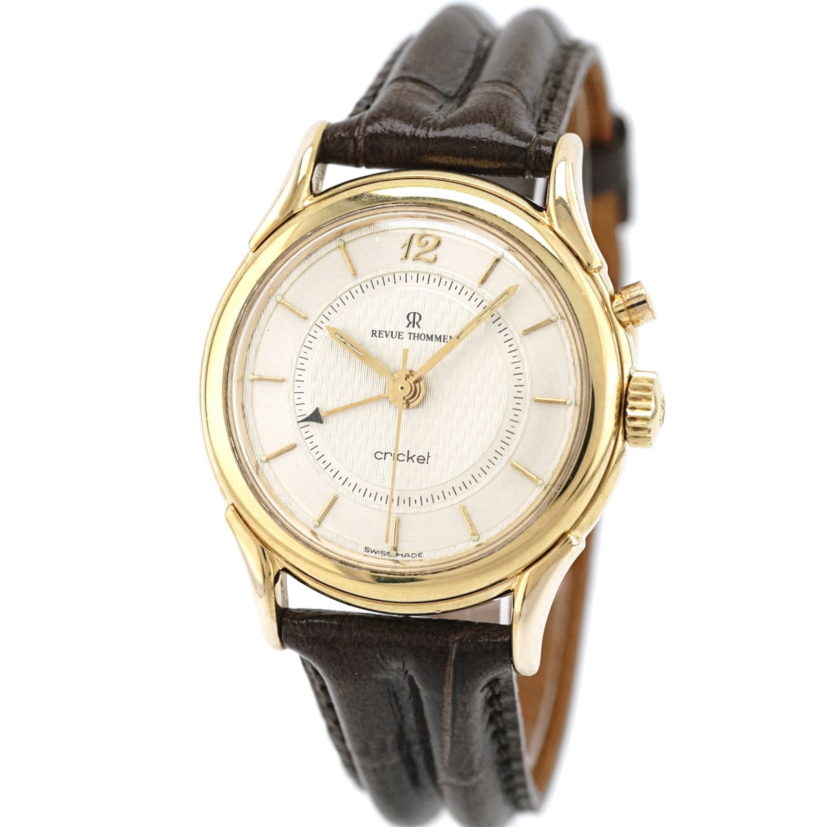 Revue Thommen Cricket 8022001 Gold Plated Alarm Hand-wound Overhauled Circa 1995 USED