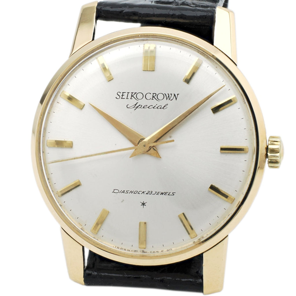 Seiko Crown Special 18K Solid Gold Ref. 70198 Cal. 341 23 Jewels Hand-wound Overhauled, Made in 1964