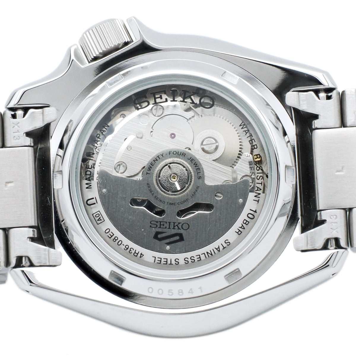 セイコー ５スポーツ メカニカル シルバー SBSA063 日本製 4R36-08E0 漢字/英語 自動巻 USED Seiko