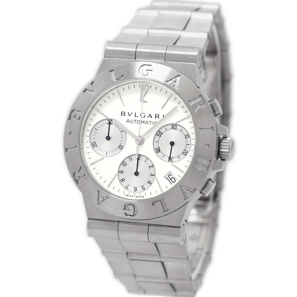 BVLGARI Diagono Sport Chronograph CH35S Stainless Steel Bracelet Automatic, Overhauled, Circa 2000, USED