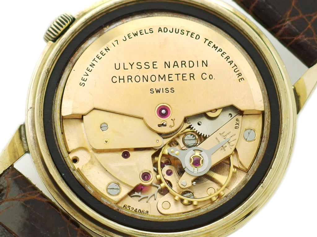 Ulysse Nardin Automatic Chronometer, 14K solid gold, 17 jewels, self-winding, serviced, 1950s