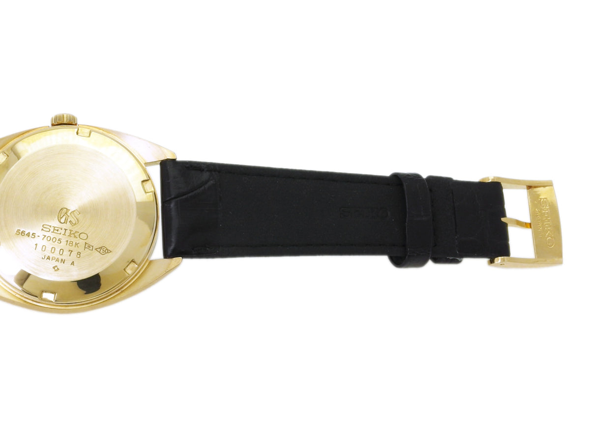 [Rare] Grand Seiko 5645-7005, 18K Solid Gold Case, Original Buckle, Automatic, Serviced, Manufactured in 1971 (Showa 46)
