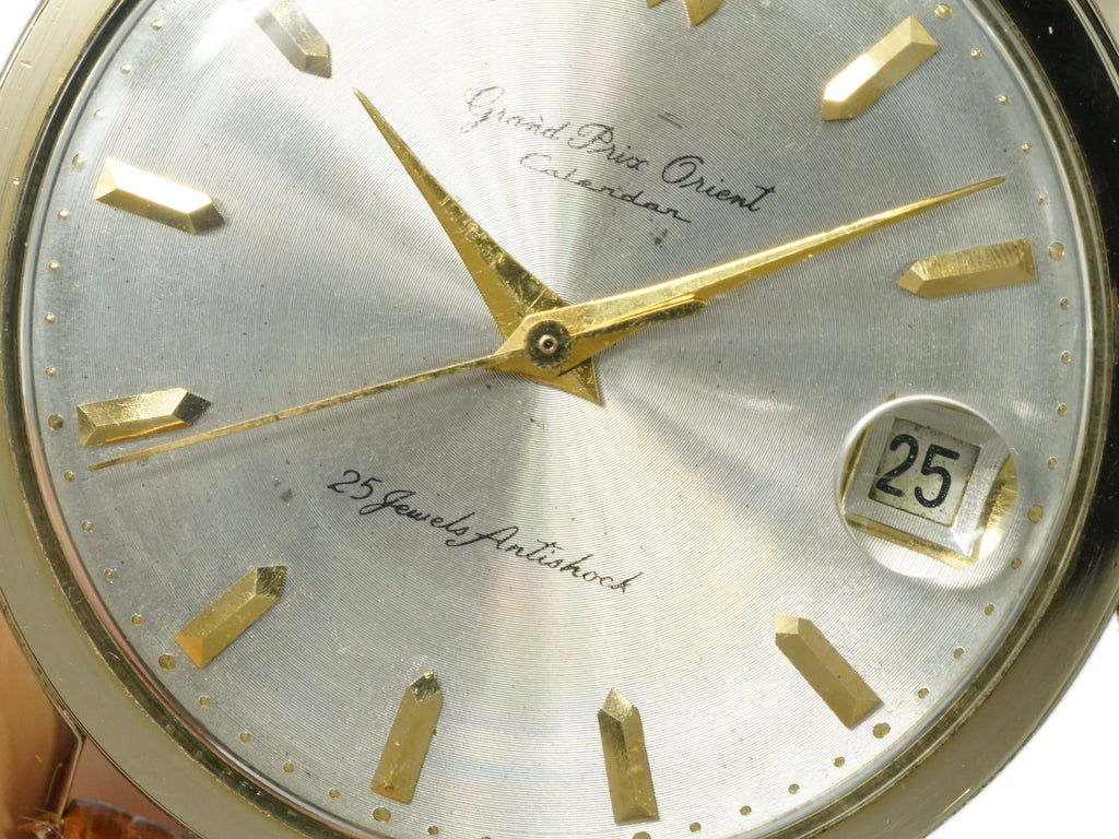 グランプリオリエント カレンダー S84063 14金張り 25石手巻 OH済 1961年頃