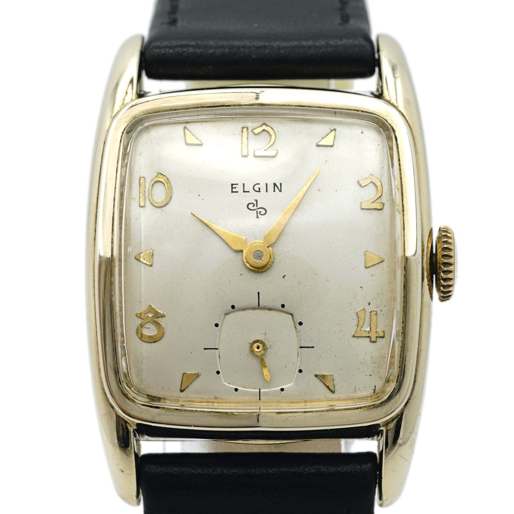 Elgin Ref. 6736, USA-made, gold-plated, domed crystal, Cal. 683, manual wind, O/H, circa 1954