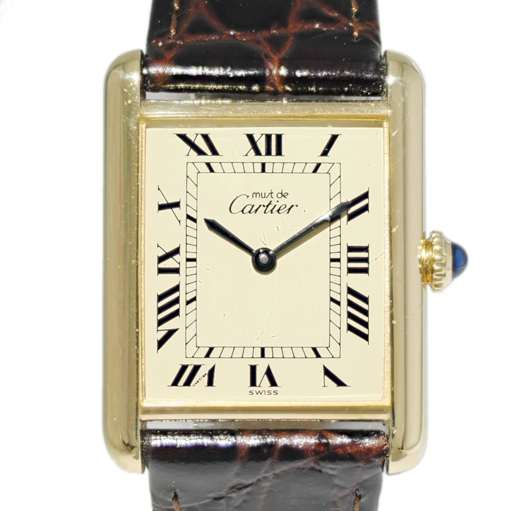 Cartier Must Tank LM, manual-wind, with international lifetime guarantee, factory serviced, purchased in 1983.