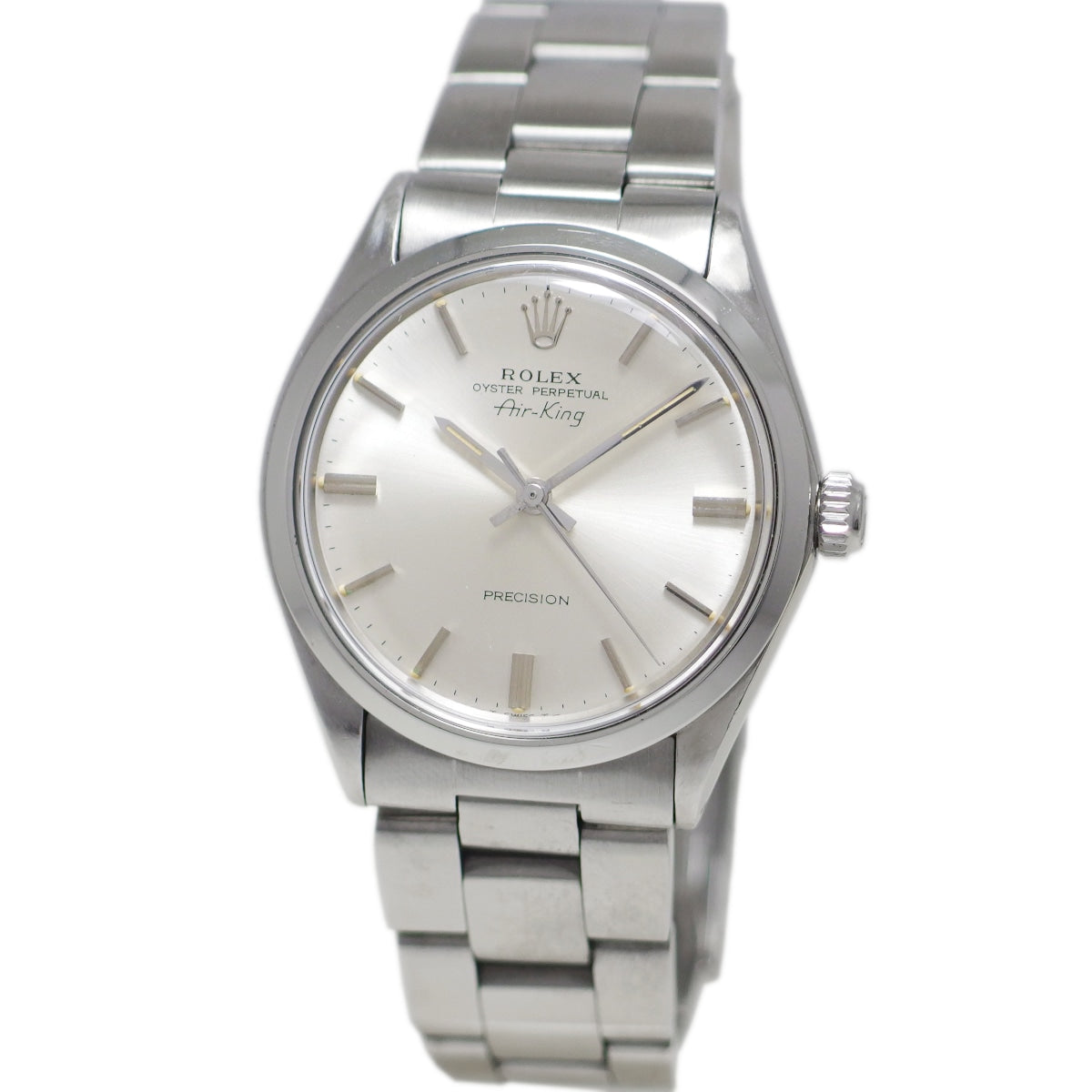 Rolex Air-King Ref.5500 Cal.1520 Automatic, Overhauled, with genuine Rolex hard bracelet, 1969 production. Rolex