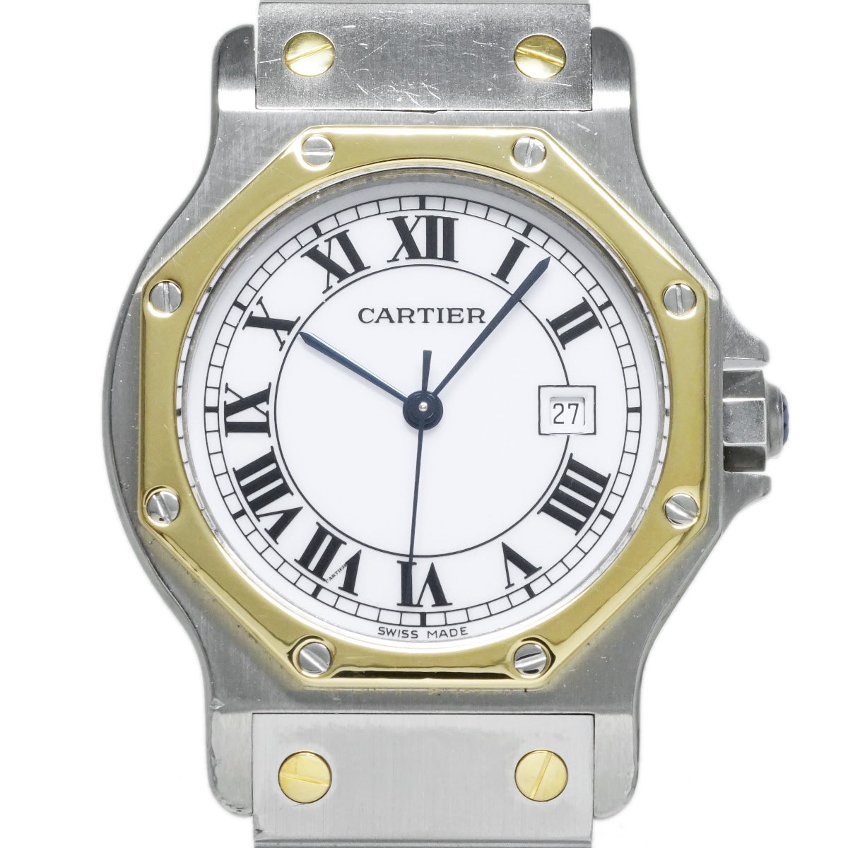 カルティエ サントス オクタゴン LM 30mm Ref.2966 コンビ 自動巻き 国際永久保証書付き コンプリートサービス済 1980年購入品